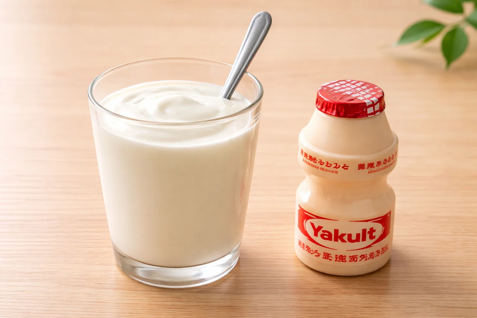Iogurte natural e bebida láctea fermentada como fontes alimentares de probióticos.